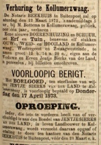 Leeuwarder Courant, 14 maart 1873.